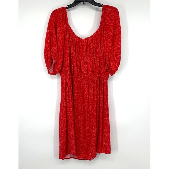 Terra & Sky Dress Tie Back Short Puff Sleeve Linen Blend - Picture 3 of 11